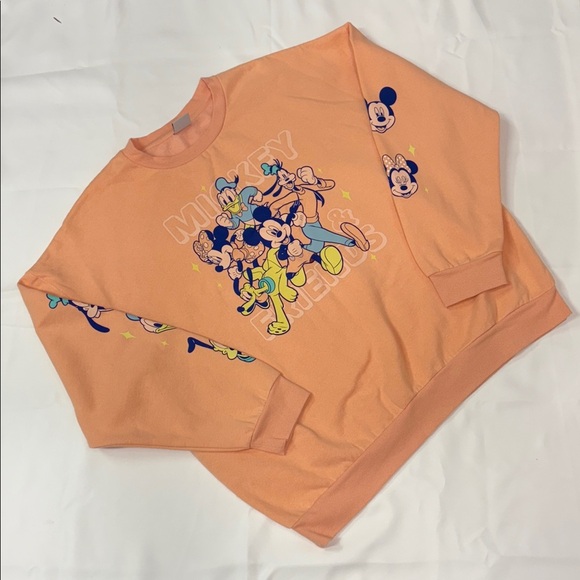 Disney Peach Mickey Mouse Crewneck - Picture 1 of 4